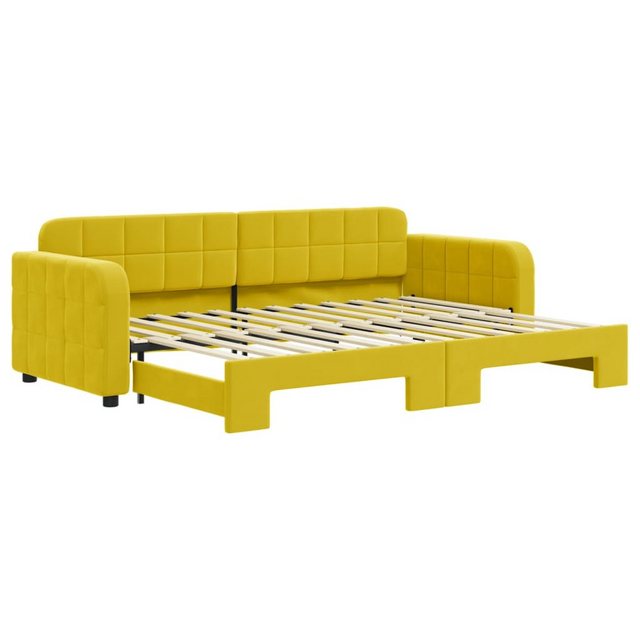 vidaXL Gästebett Gästebett Tagesbett Ausziehbar Gelb 80x200 cm Samt Bett Be günstig online kaufen