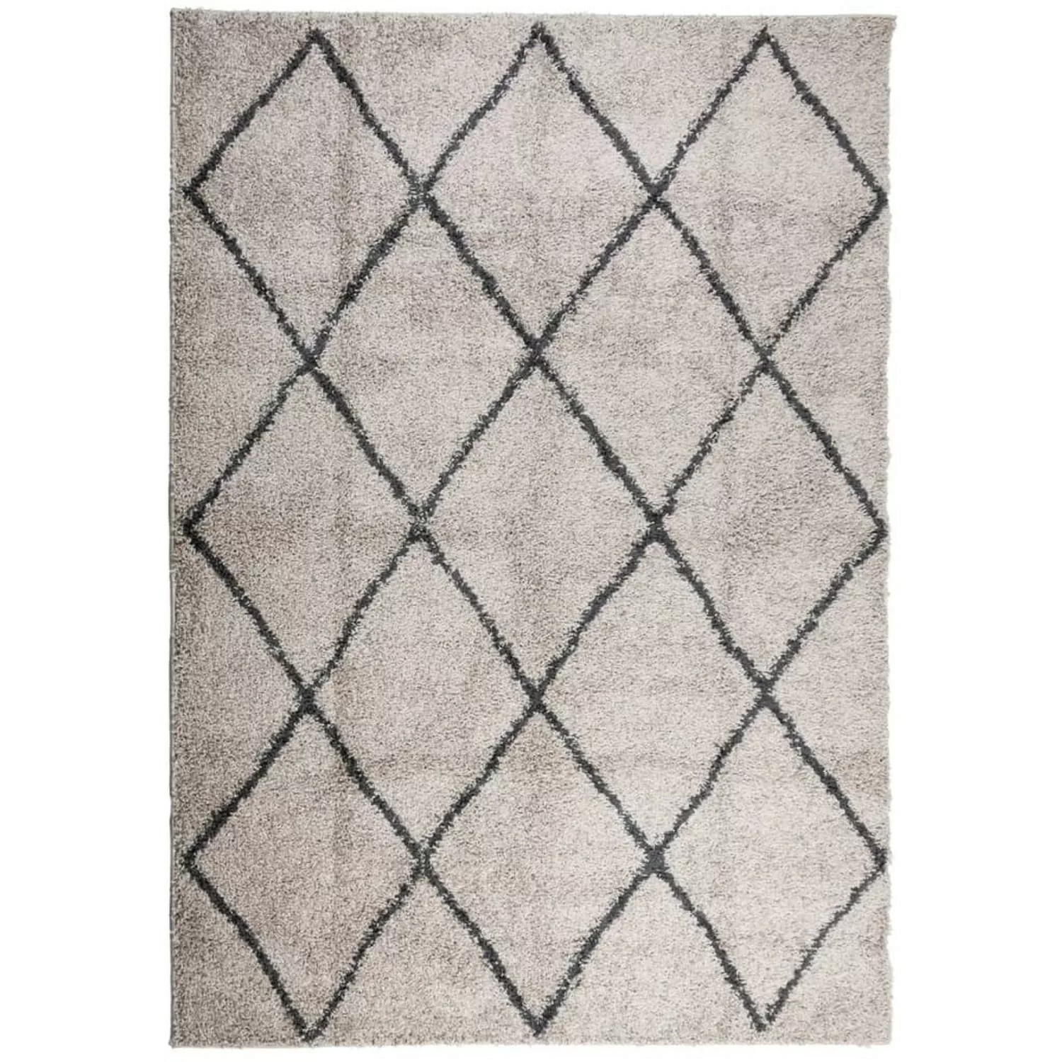 vidaXL Teppich Shaggy Hochflor Modern Beige Und Anthrazit 160x230 Cm 195595 günstig online kaufen