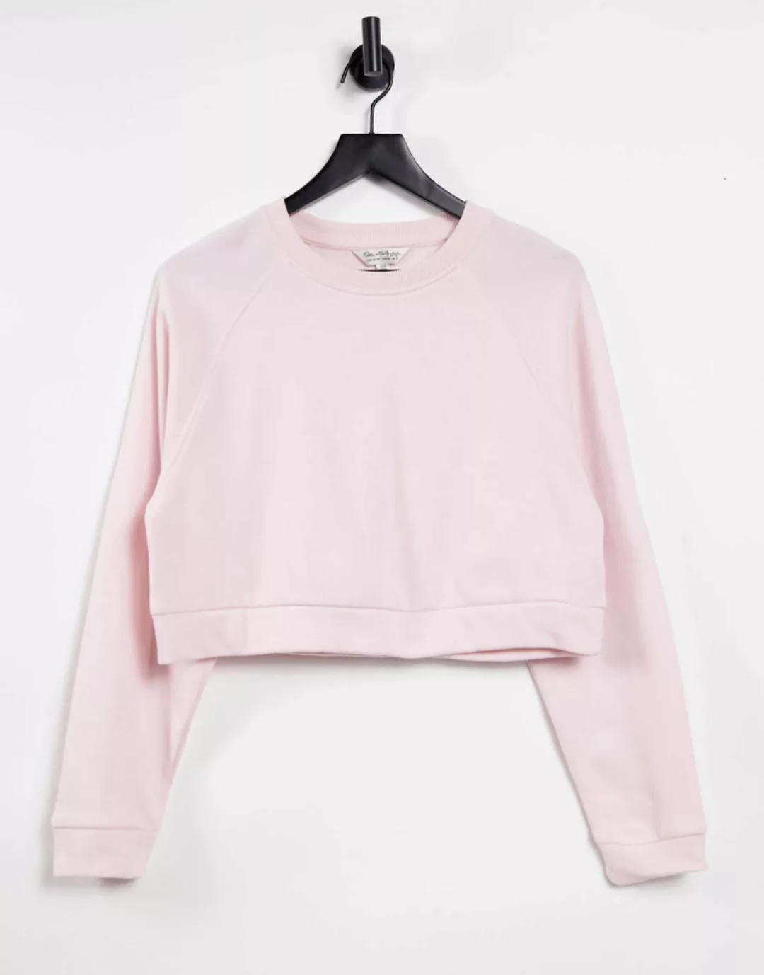 Miss Selfridge – Langärmliges Sweatshirt mit Rundhalsausschnitt in Rosa günstig online kaufen
