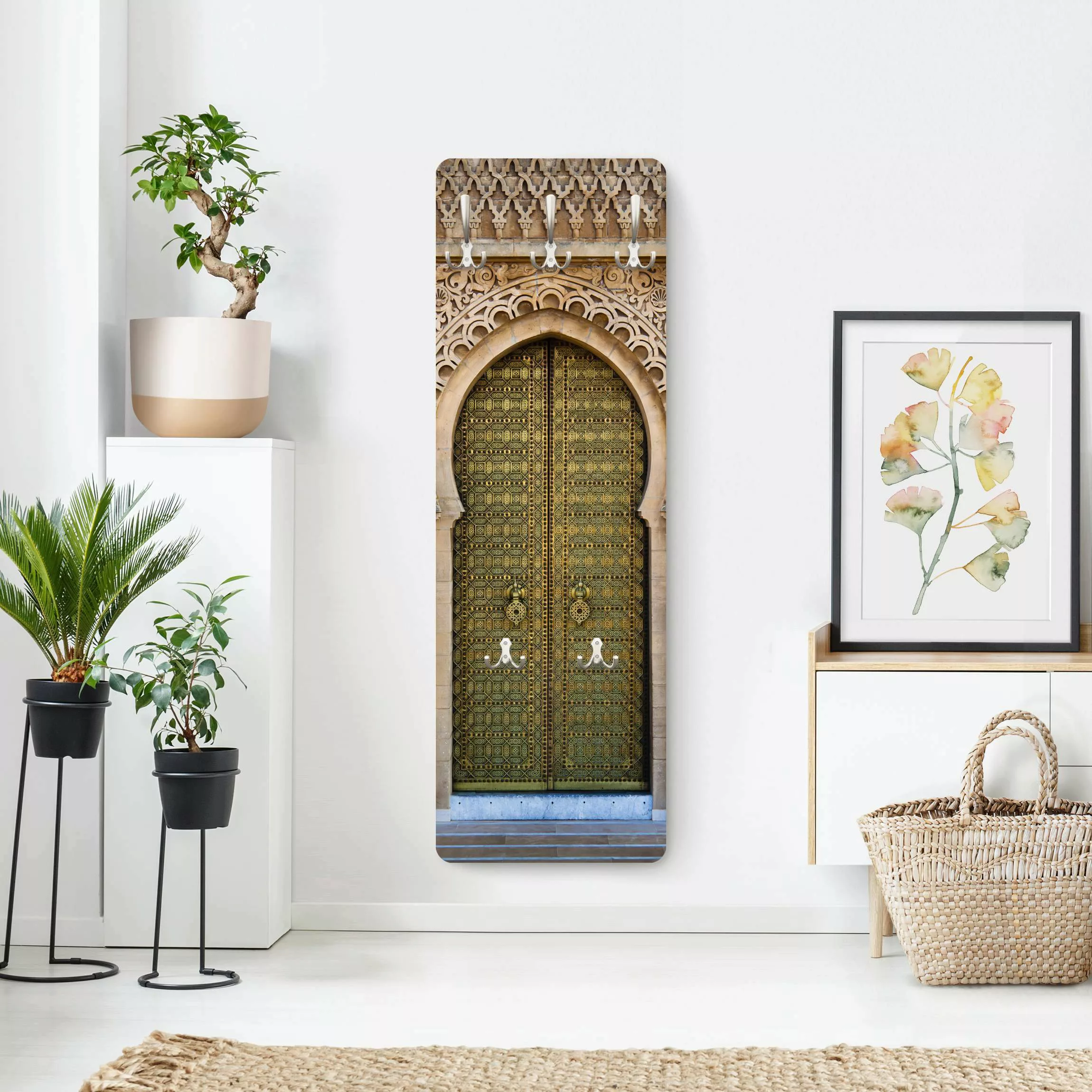 Wandgarderobe Holzpaneel Muster & Textur Oriental Gate günstig online kaufen