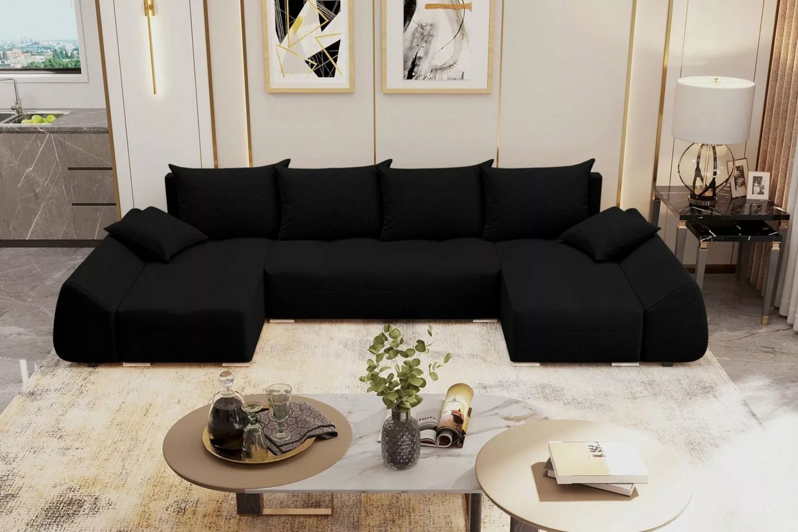Stylefy Wohnlandschaft Madeira, U-Form, Eckcouch, Sofa, Sitzkomfort, mit Be günstig online kaufen