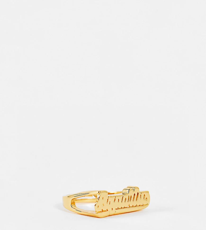 Image Gang – Verstellbarer, vergoldeter Ring mit „Aquarius“-Horoskop-Design günstig online kaufen