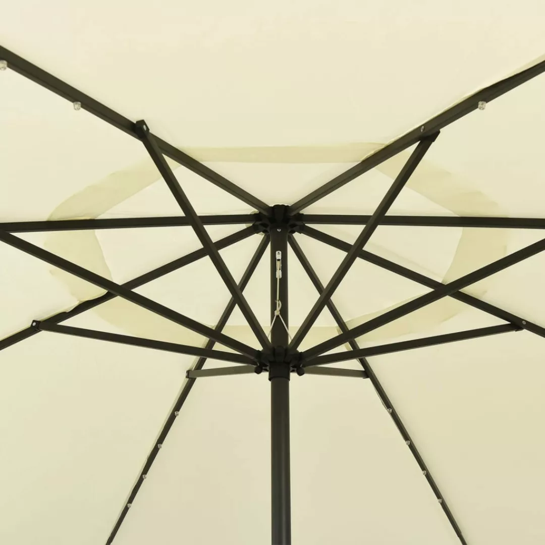 Sonnenschirm Mit Led-leuchten Und Metallmast 400 Cm Sandfarben günstig online kaufen