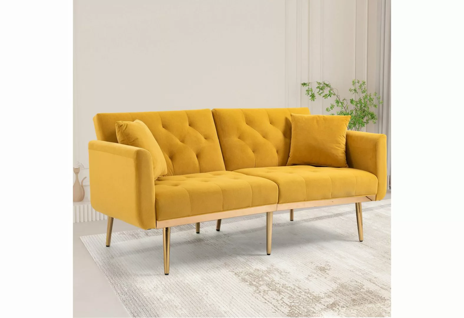 MODFU Sofa Akzentsofa, Loveseat-Sofa mit Metallfüßen Schlafsofa, 65.35*30.7 günstig online kaufen