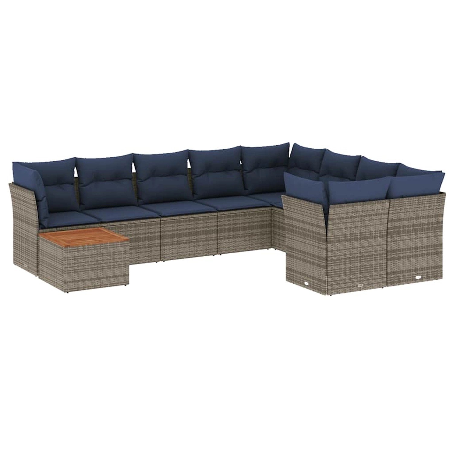 vidaXL 10-Tlg Garten-Sofagarnitur mit Kissen Grau Poly Rattan 3256159 günstig online kaufen