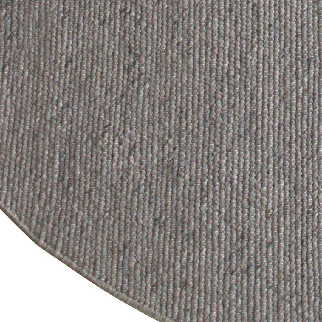 250 cm Teppich rund in Grau Webstoff günstig online kaufen