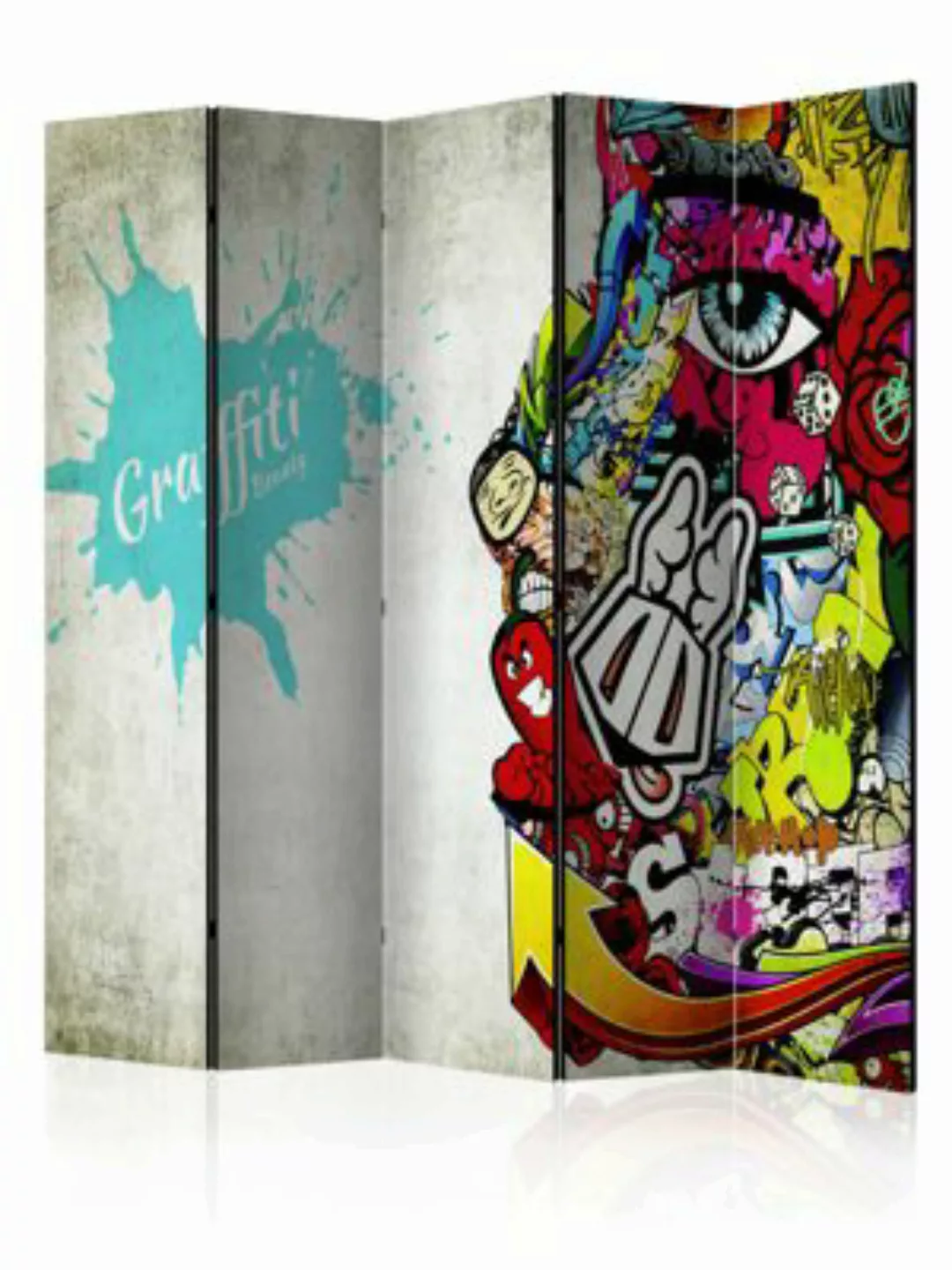 artgeist Paravent Graffiti Beauty [Room Dividers] mehrfarbig Gr. 225 x 172 günstig online kaufen