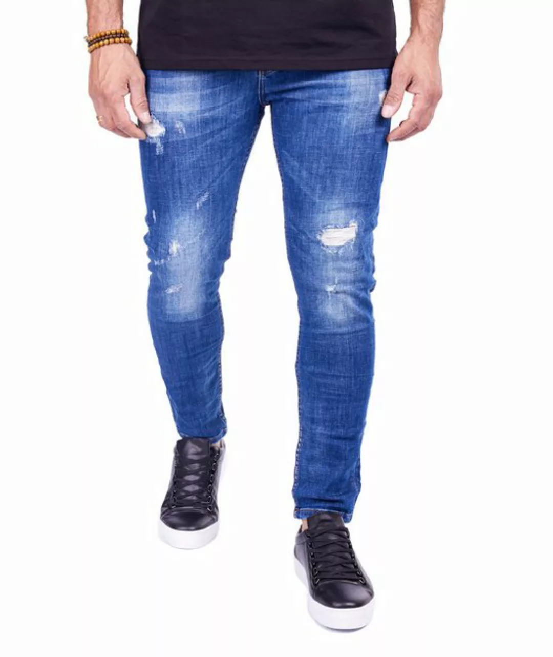 Denim Distriqt Slim-fit-Jeans Herren SLIM FIT Jeans im Used-Look mit Stretc günstig online kaufen