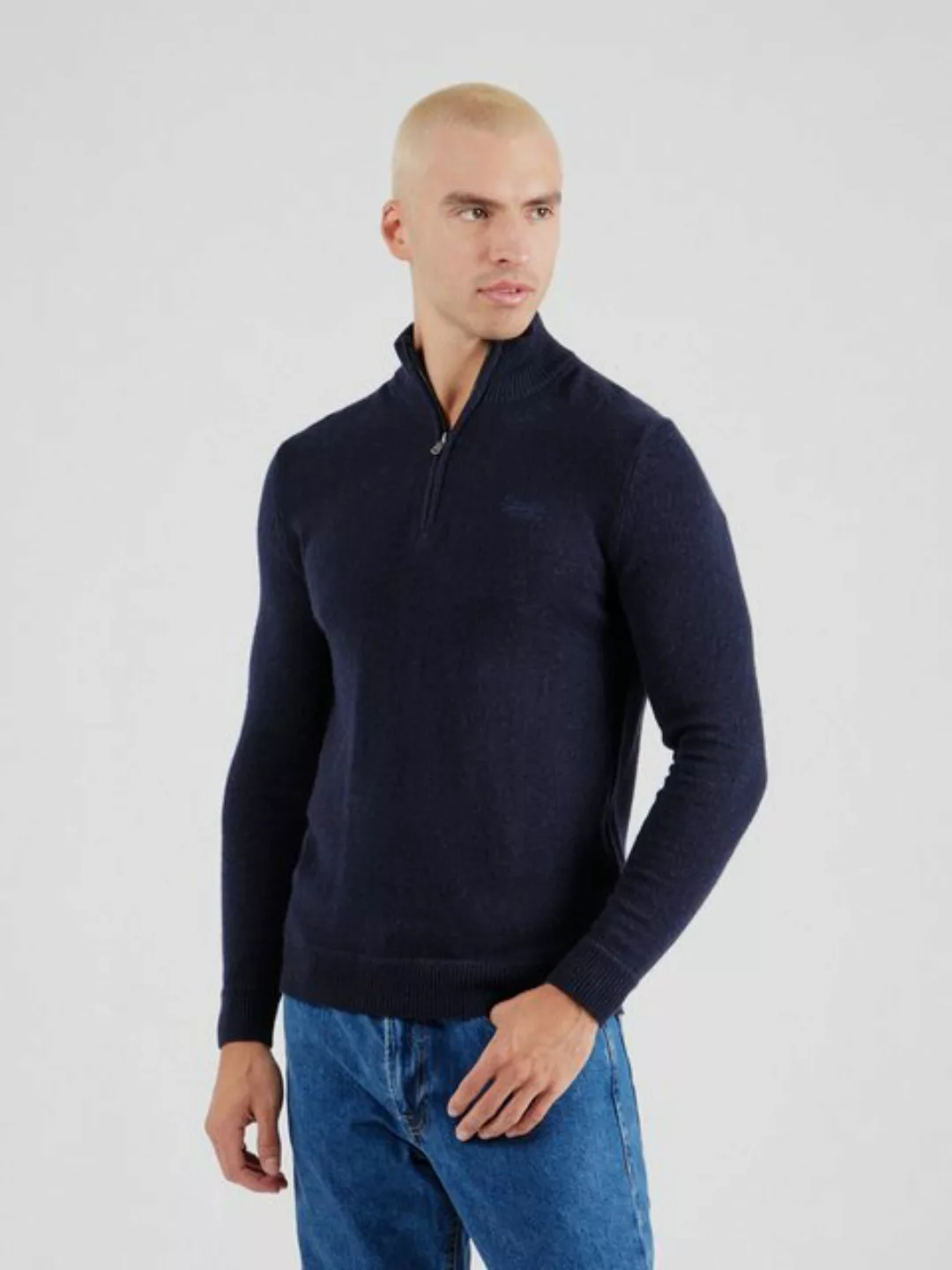 Superdry Strickpullover "ESSENTIAL EMB KNIT HALF ZIP" günstig online kaufen