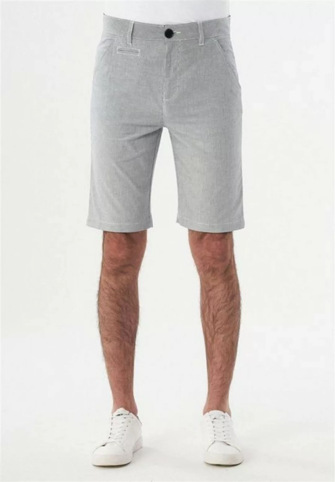 Slim Chino-shorts Aus Bio-baumwolle Mit Streifenmuster günstig online kaufen