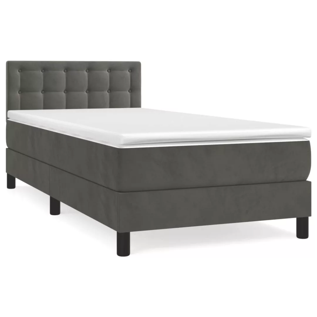 Vidaxl Boxspringbett Mit Matratze Dunkelgrau 80x200 Cm Samt günstig online kaufen