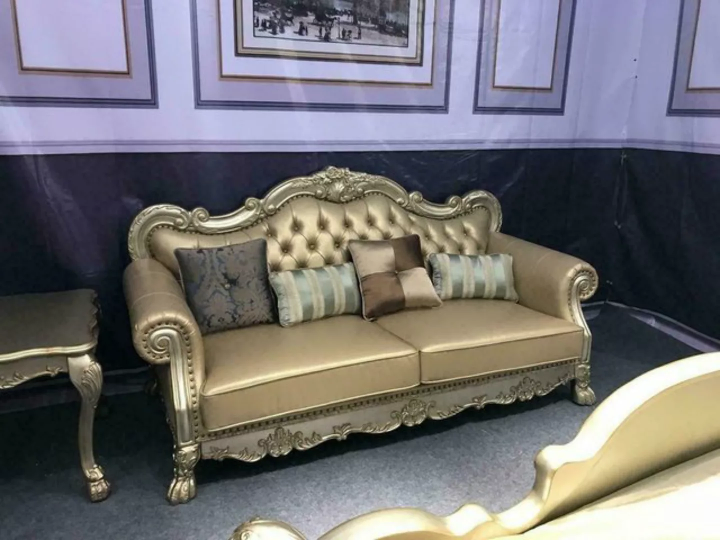 JVmoebel Chesterfield-Sofa Klassischer Chesterfield 3 Sitzer Sofa Barock So günstig online kaufen