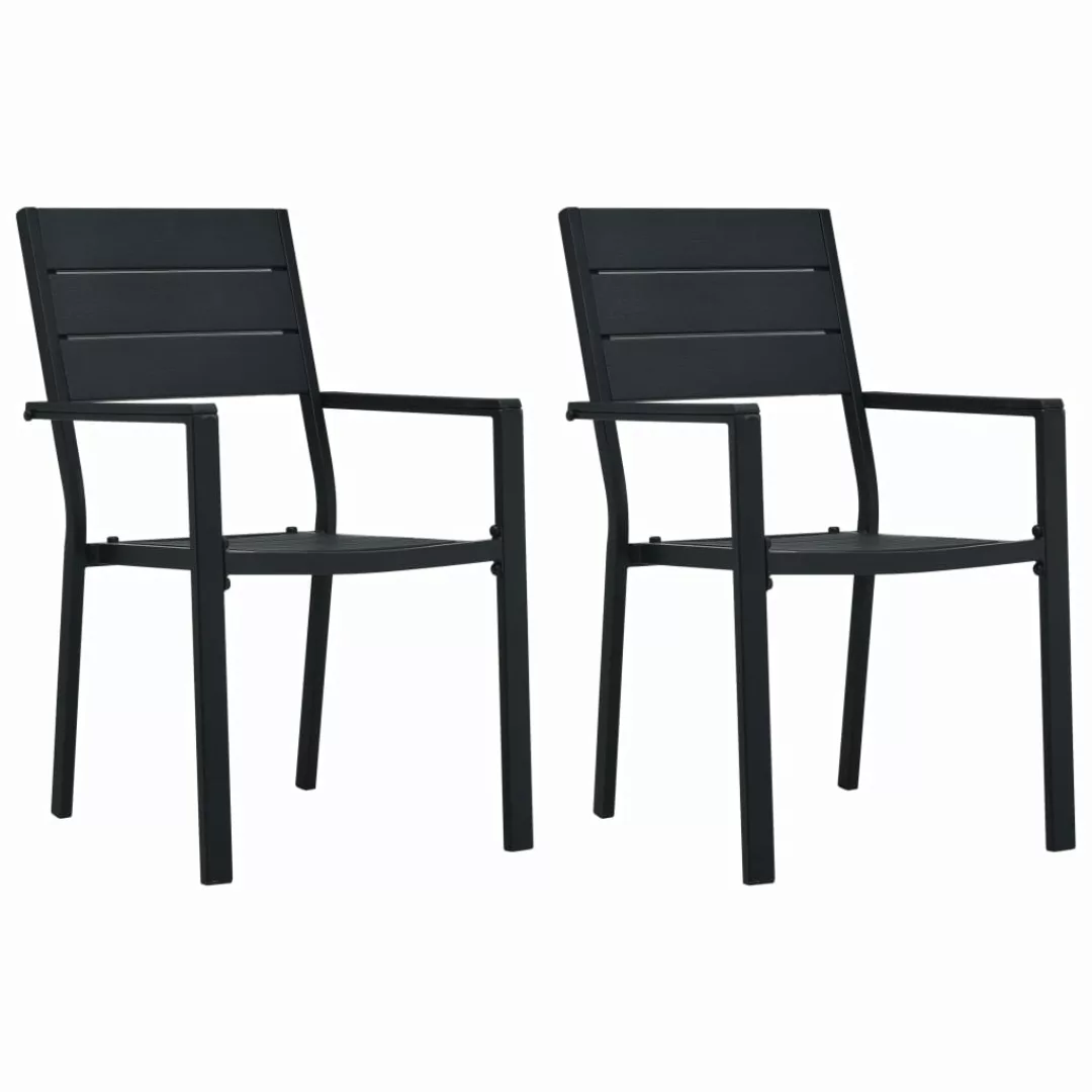 Gartenstühle 2 Stk. Schwarz Hdpe Holz-optik günstig online kaufen