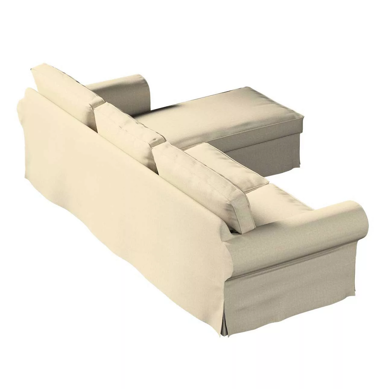 Bezug für Ektorp 2-Sitzer Sofa mit Recamiere, beige- grau, Ektorp 2-Sitzer günstig online kaufen