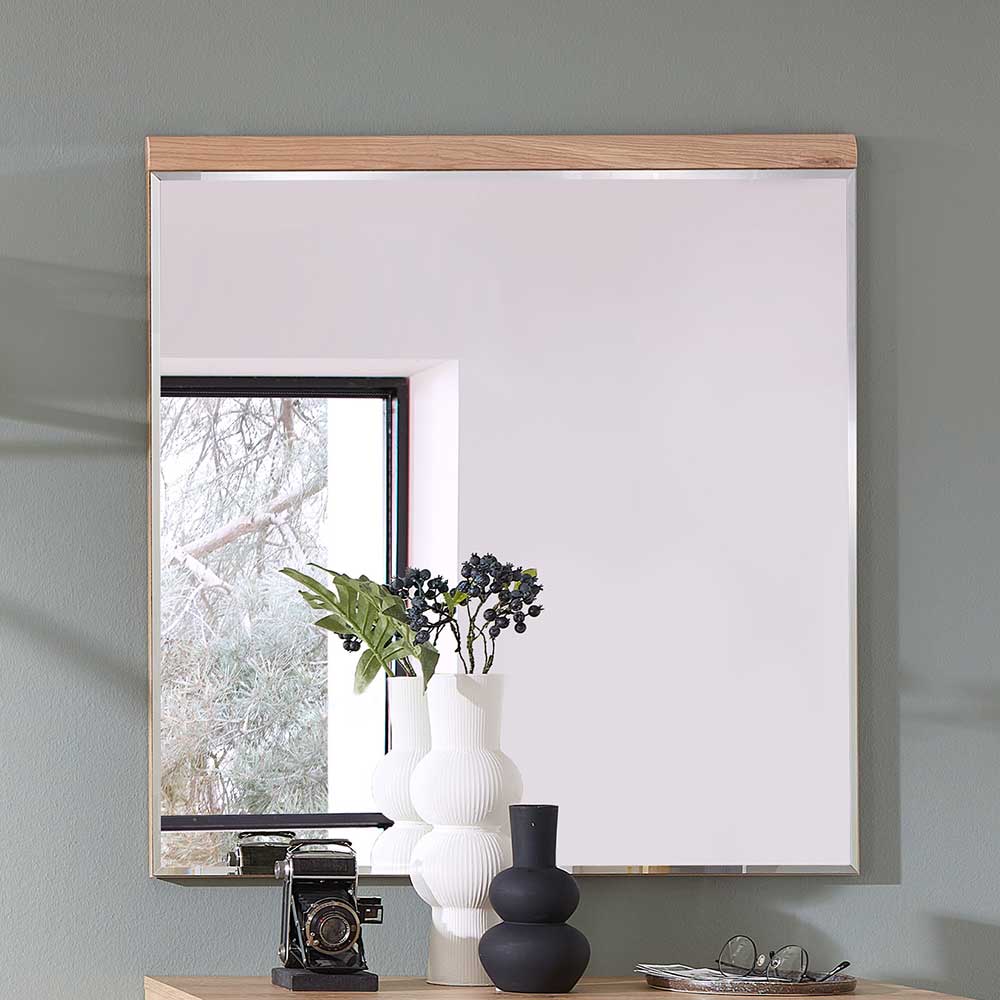 Garderoben Spiegel mit Holzrahmen Eschefarben günstig online kaufen