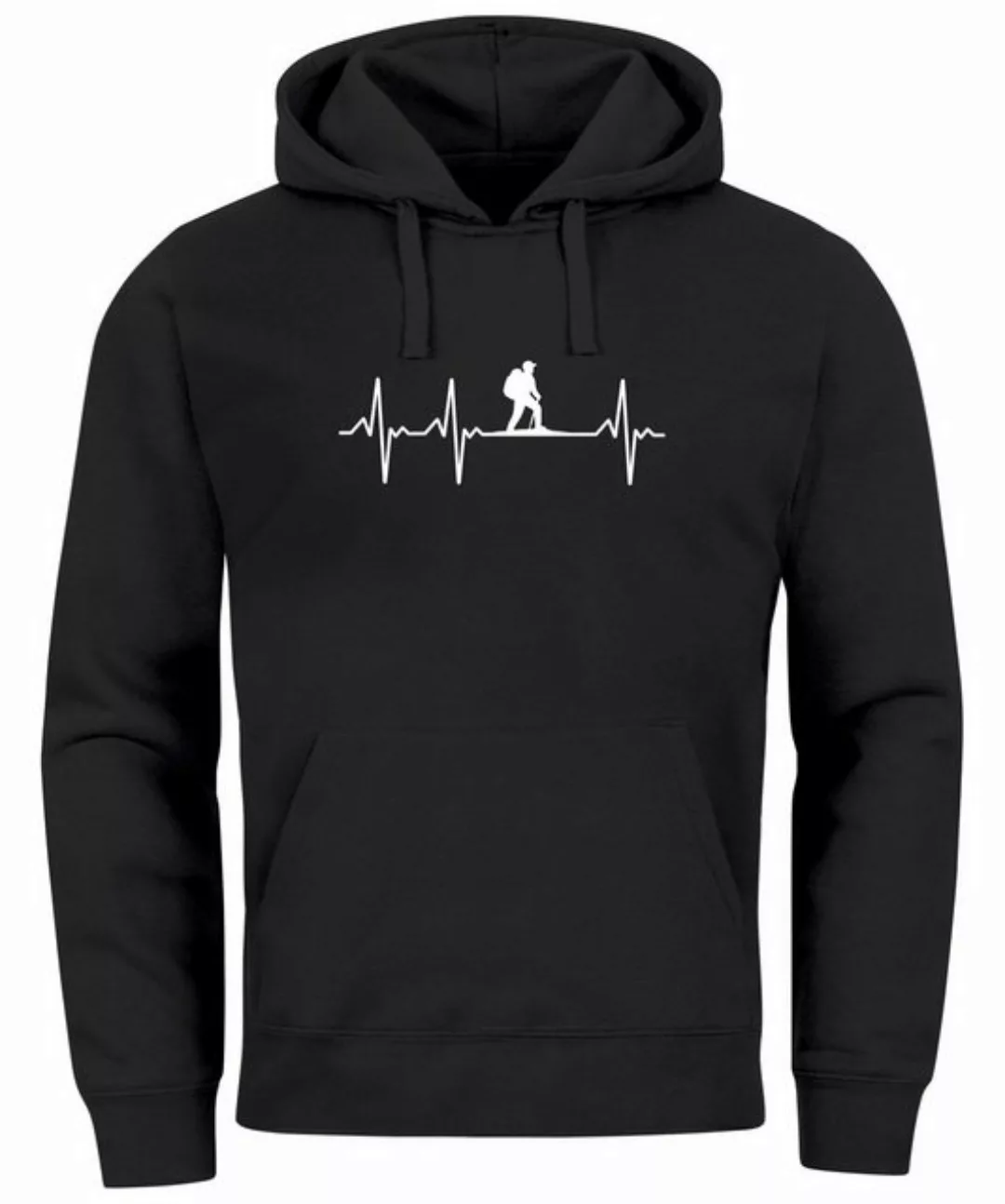 Neverless Hoodie Hoodie Herren Print Wanderer Herzschlag Outdoor Natur Moti günstig online kaufen