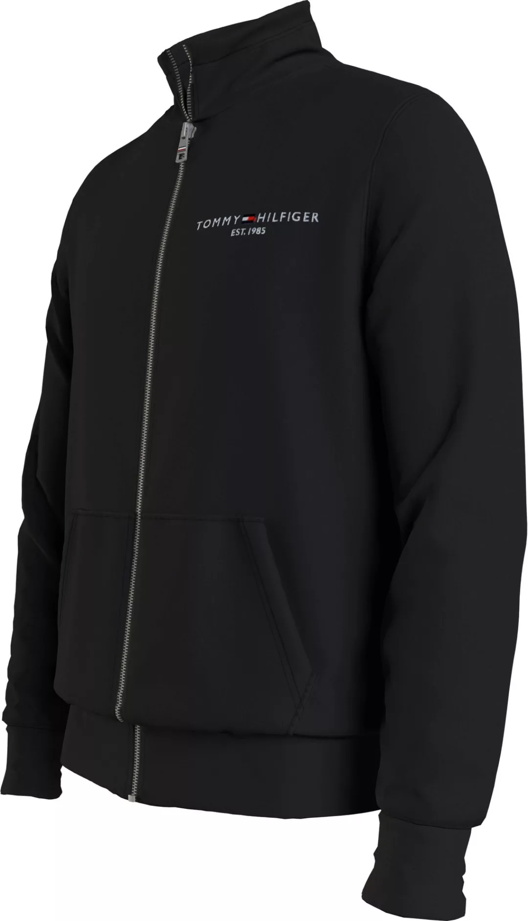 Tommy Hilfiger Sweater TOMMY LOGO ZIP THRU STAND COLLAR mit Reißverschluss günstig online kaufen