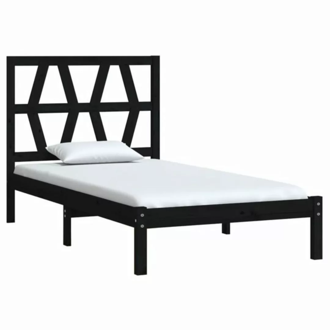 vidaXL Bett Massivholzbett Schwarz Kiefer 75x190 cm günstig online kaufen