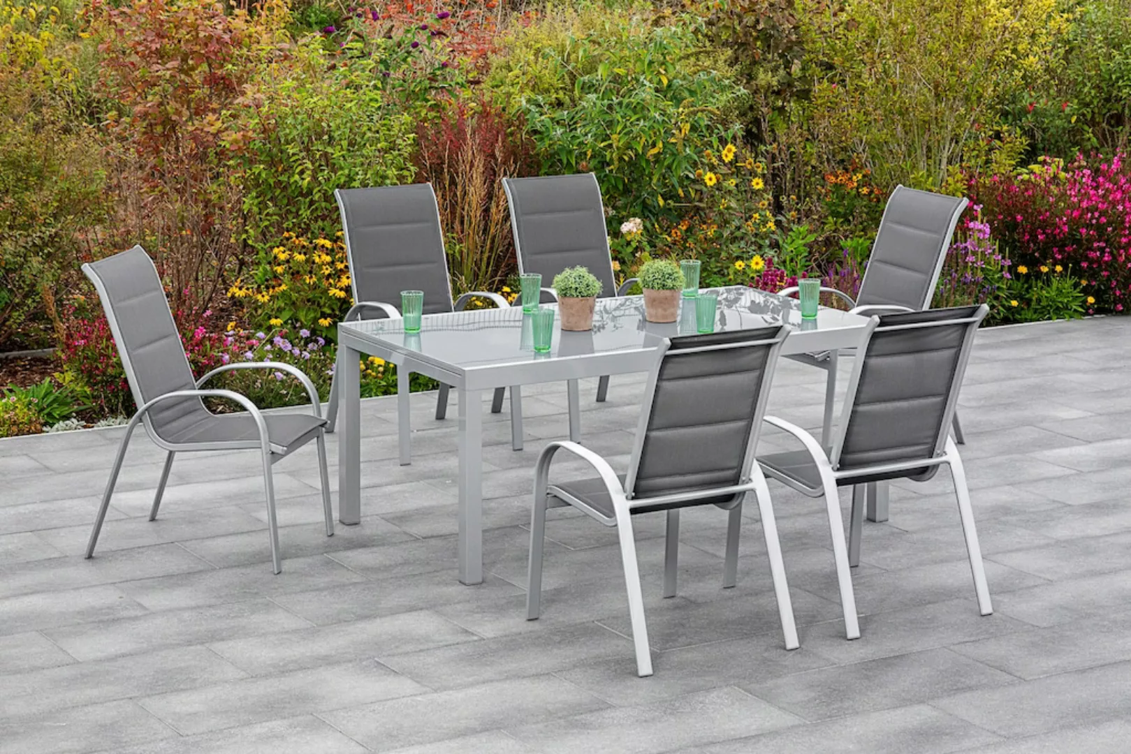 MERXX Garten-Essgruppe "Amalfi di lusso", (7 tlg.), 6 Sessel mit Tisch günstig online kaufen