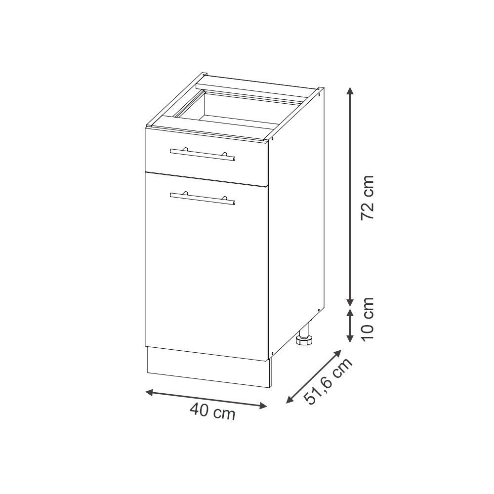 Vicco Unterschrank Fame-Line, Hellblau-grau/Weiß, 40 cm, günstig online kaufen