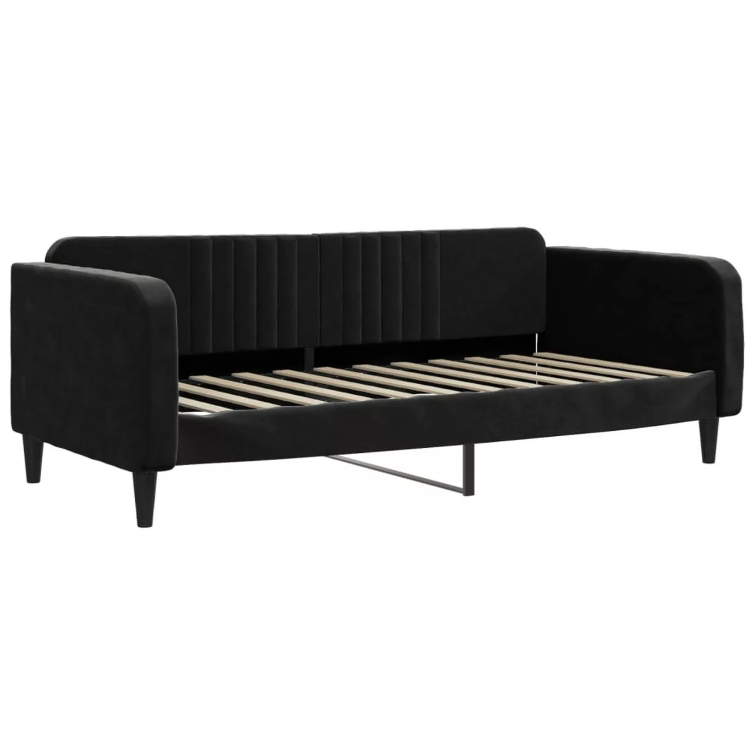 vidaXL Gästebett Tagesbett Schwarz 100x200 cm Samt Gästebett Gästecouch Gäs günstig online kaufen