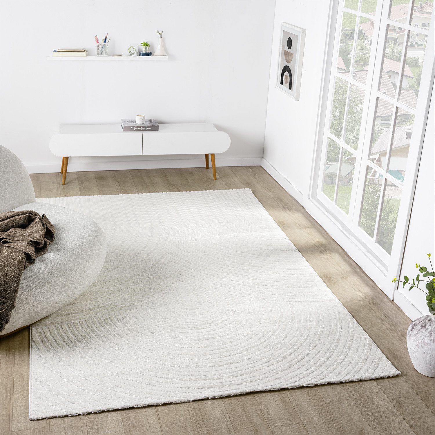 Vimoda Teppich Wohnzimmer modern Einfarbig, Rechteckig, günstig online kaufen