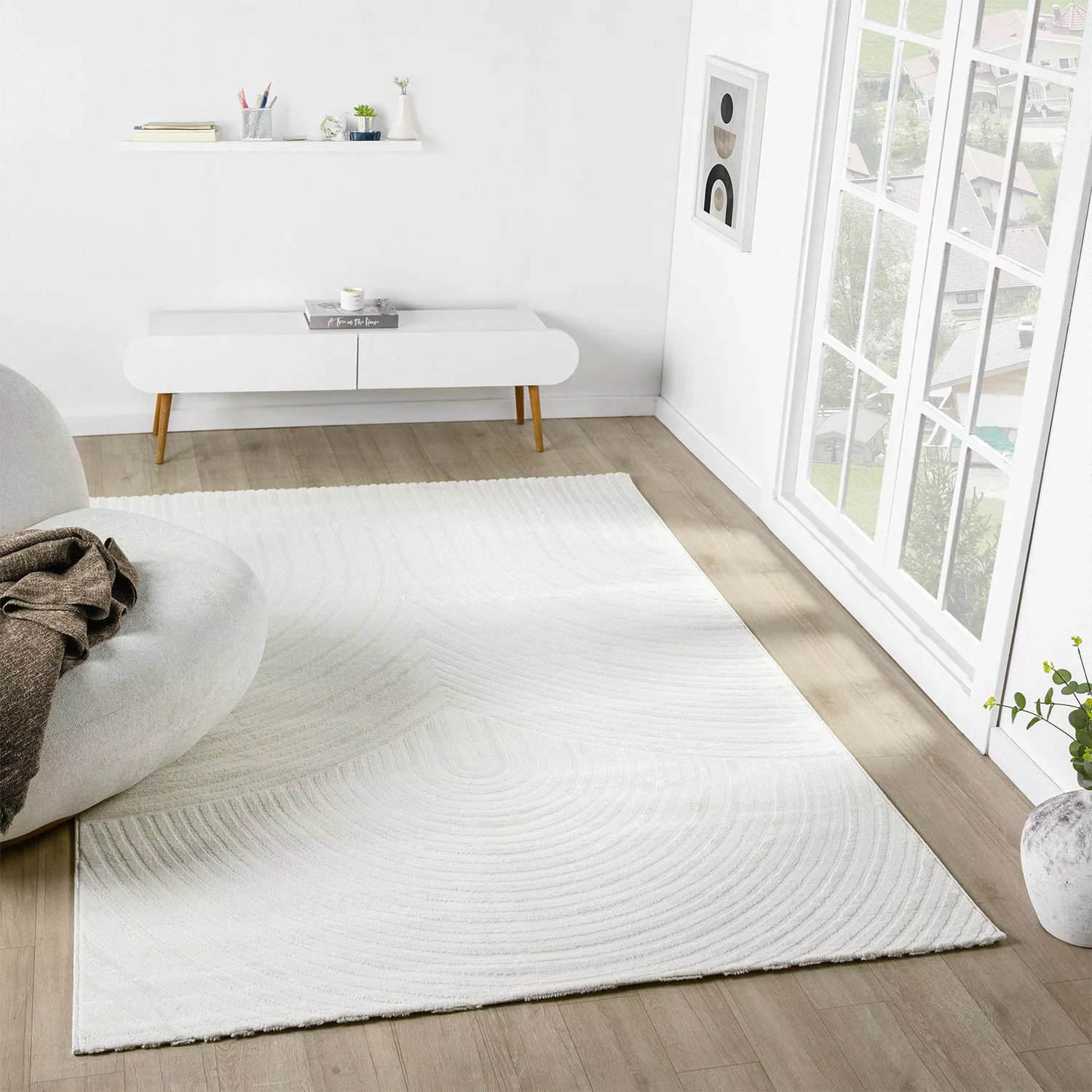Vimoda Teppich Wohnzimmer modern Einfarbig, Rechteckig, günstig online kaufen