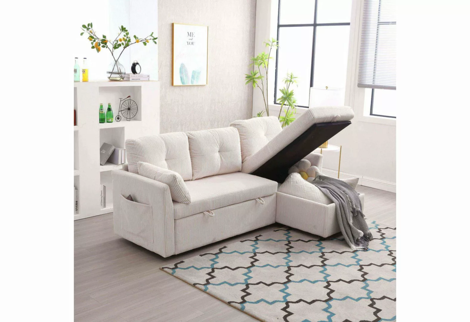 HAUSS SPLOE Sofa Schlafsofa Polstermöbel mit Stauraum moderne Design-L-förm günstig online kaufen