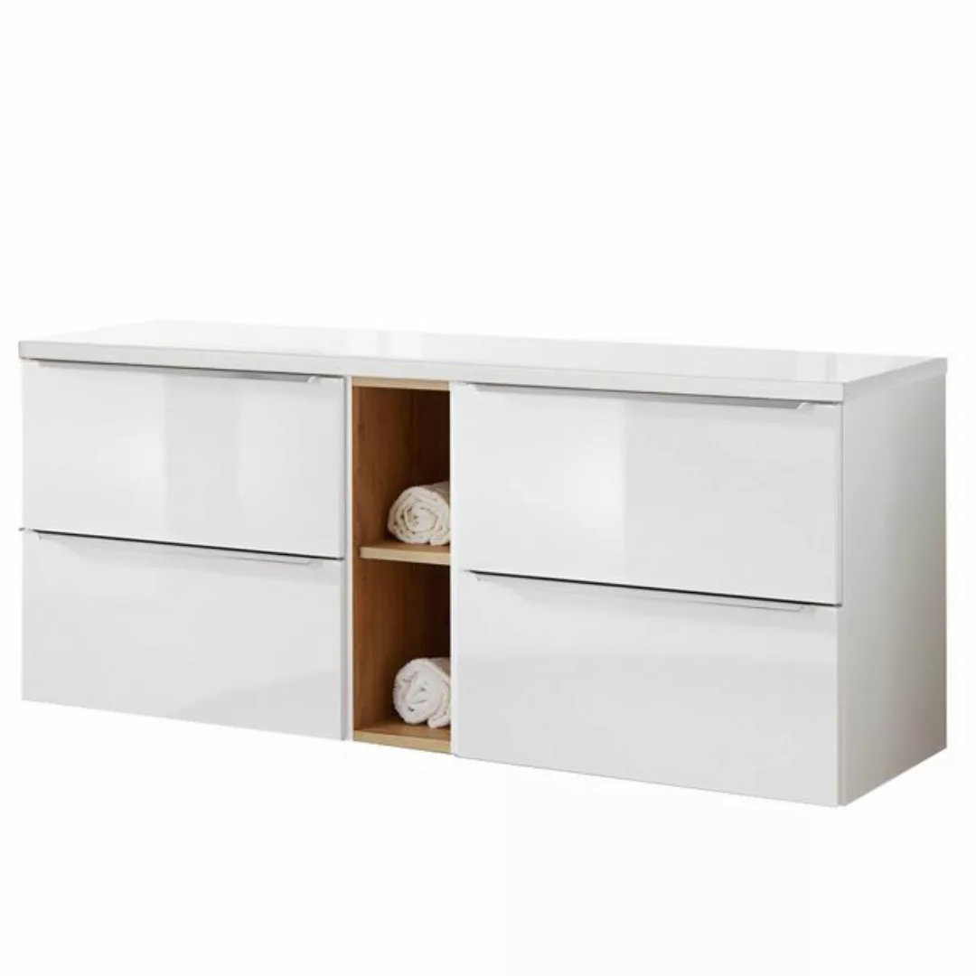 Lomadox Waschbeckenschrank TOSKANA-56 Waschtisch 141cm mit 4 Auszügen in Ho günstig online kaufen