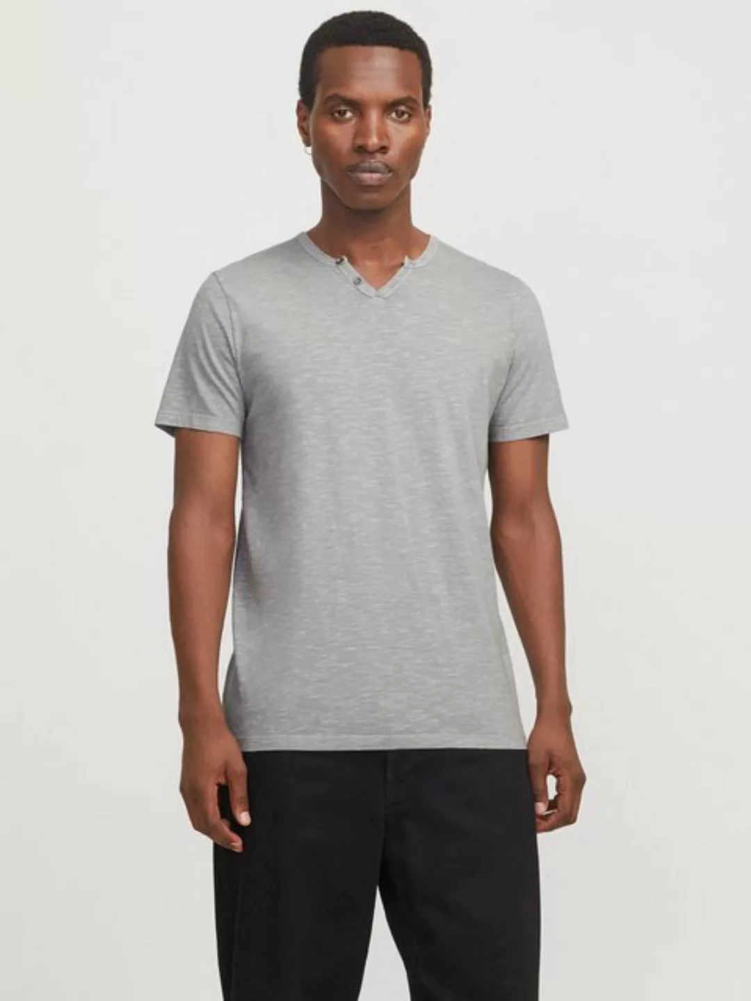 Jack & Jones T-Shirt JJESPLIT NECK TEE SS NOOS mit V-Ausschnitt günstig online kaufen