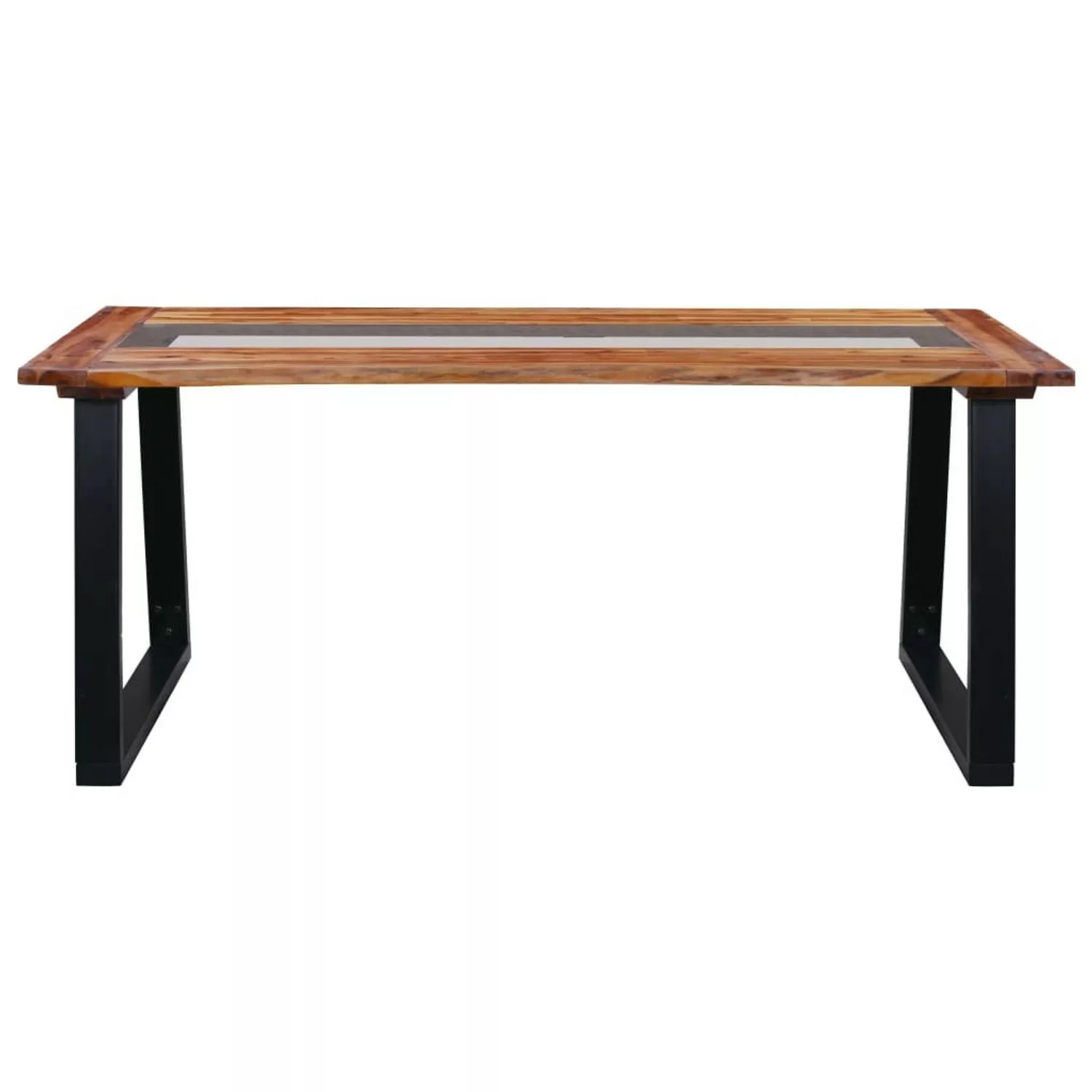 Esstisch 180 X 90 X 75 Cm Massivholz Akazie Und Glas günstig online kaufen