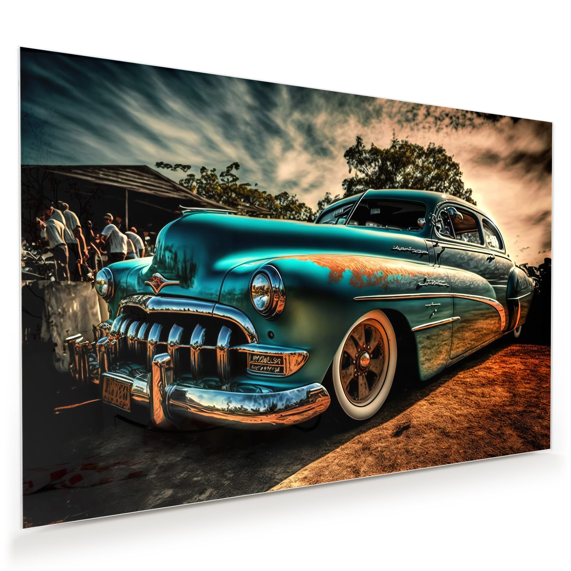 Primedeco Glasbild Wandbild Oldtimer Show, 3D günstig online kaufen