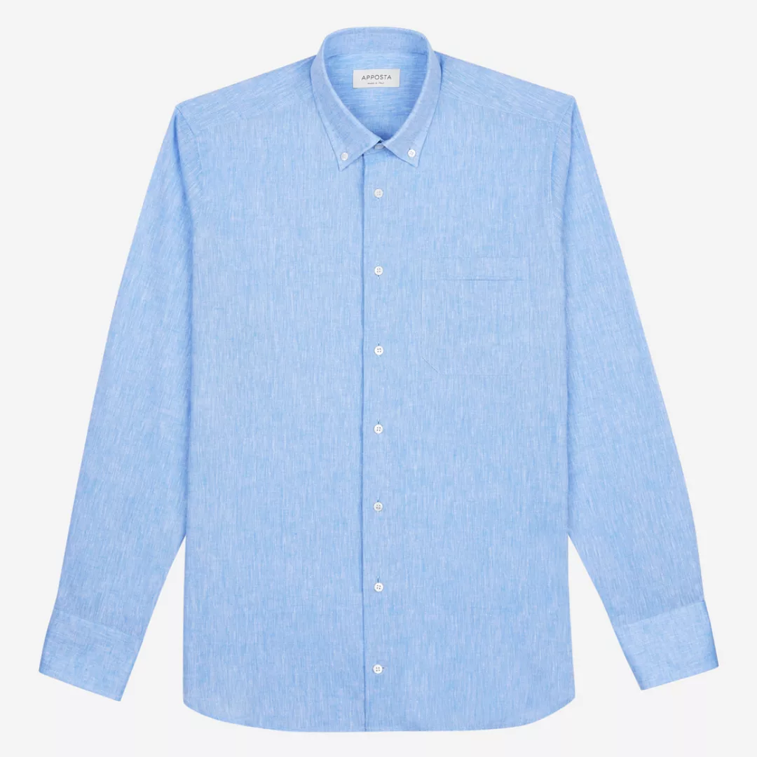 Hemd  einfarbig  hellblau baumwoll-leinen leinwandbindung, kragenform  klei günstig online kaufen