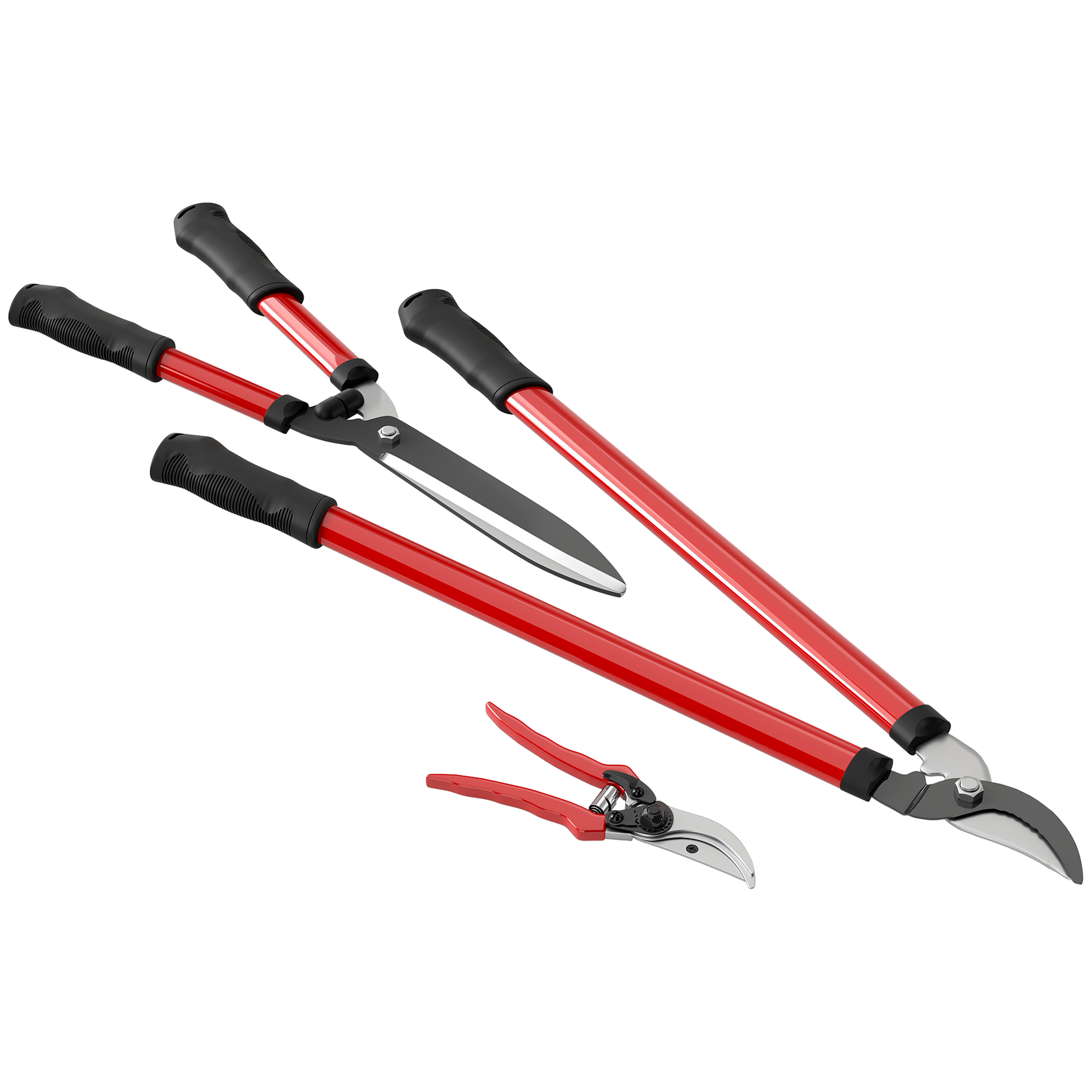 Outsunny Heckenschere Set 3-teilig Gartenschere Astschere mit antihaftbesch günstig online kaufen