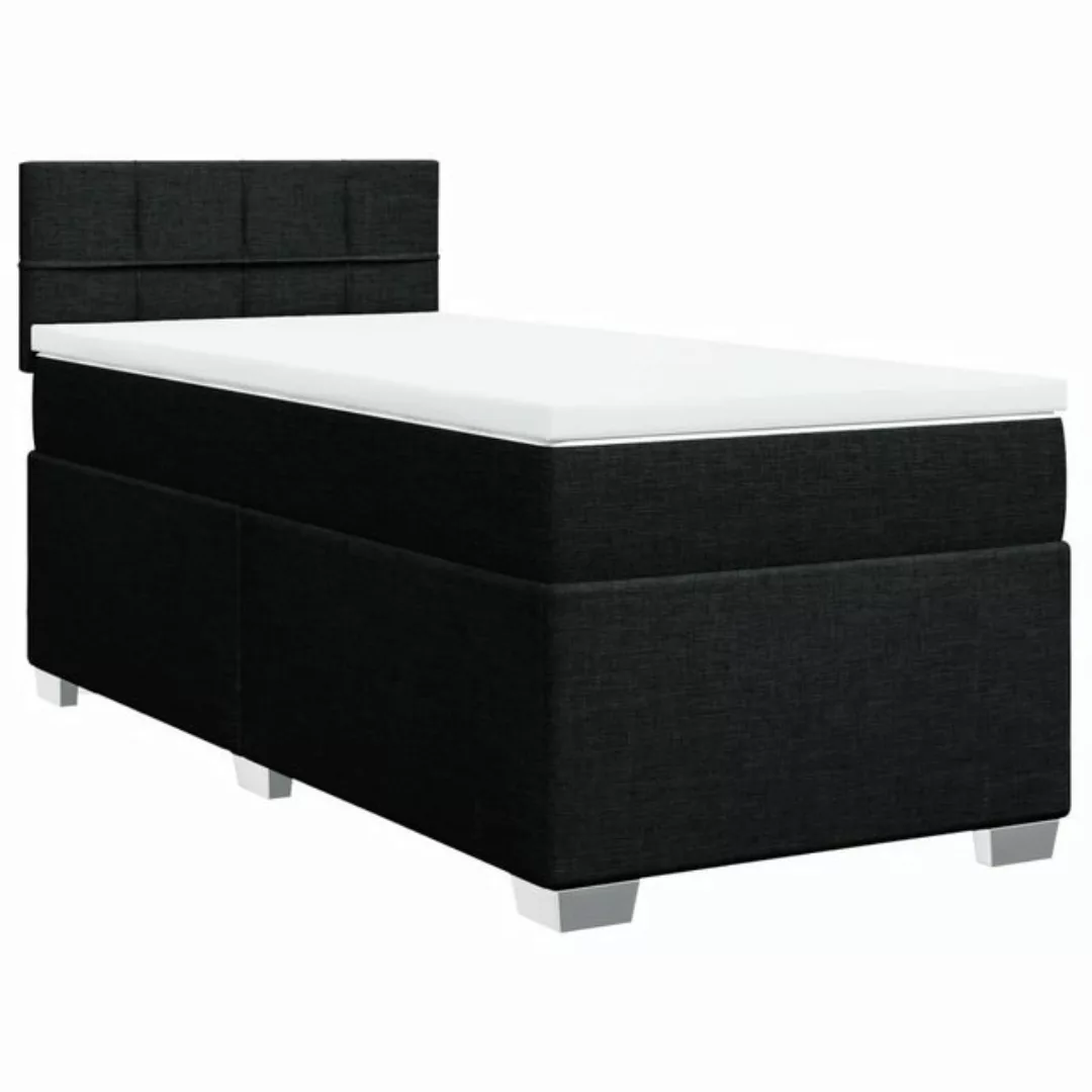 vidaXL Bett Boxspringbett mit Matratze Schwarz 80x200 cm Stoff günstig online kaufen