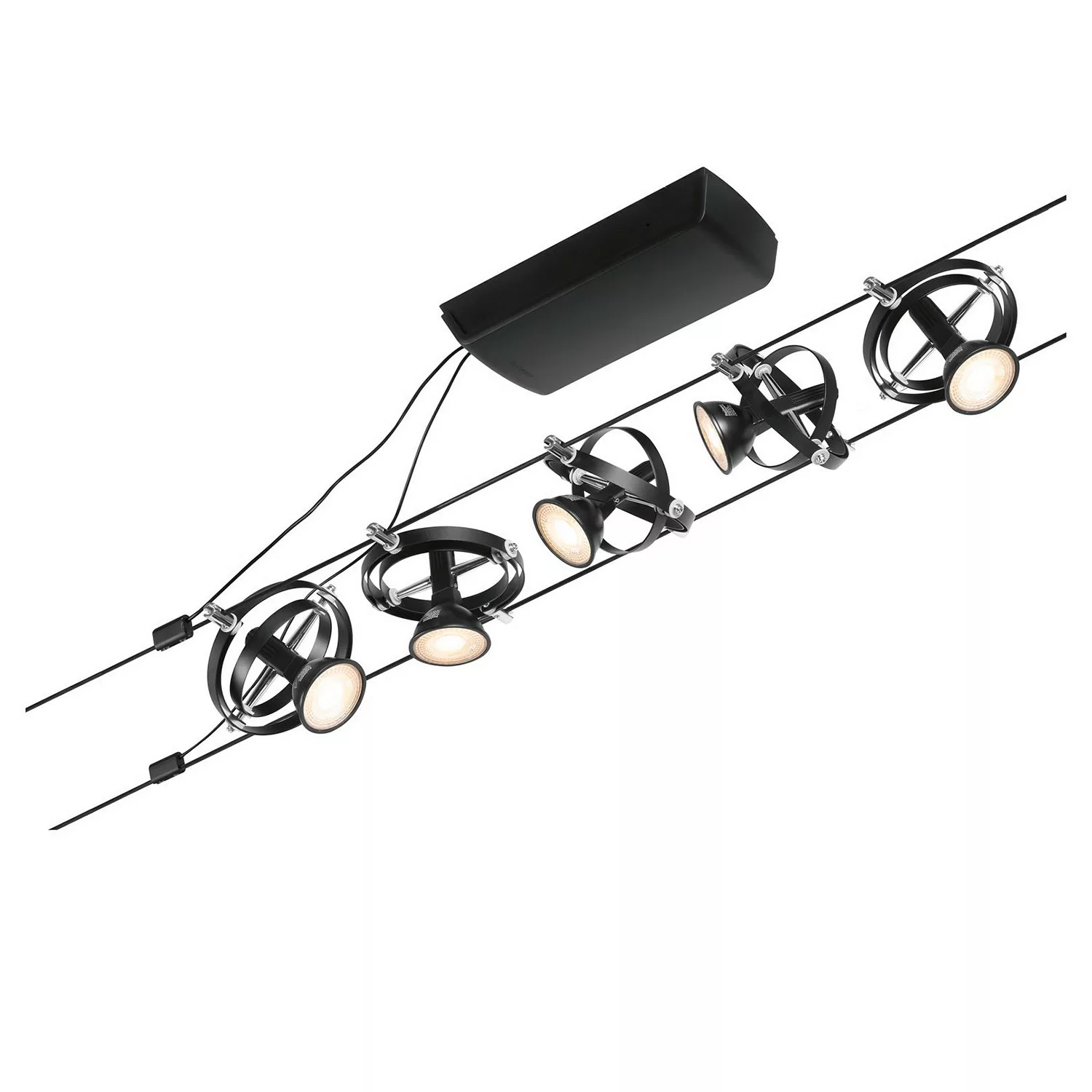Paulmann Wire Cardan Seilsystem, 5-fl. 5 m schwarz günstig online kaufen