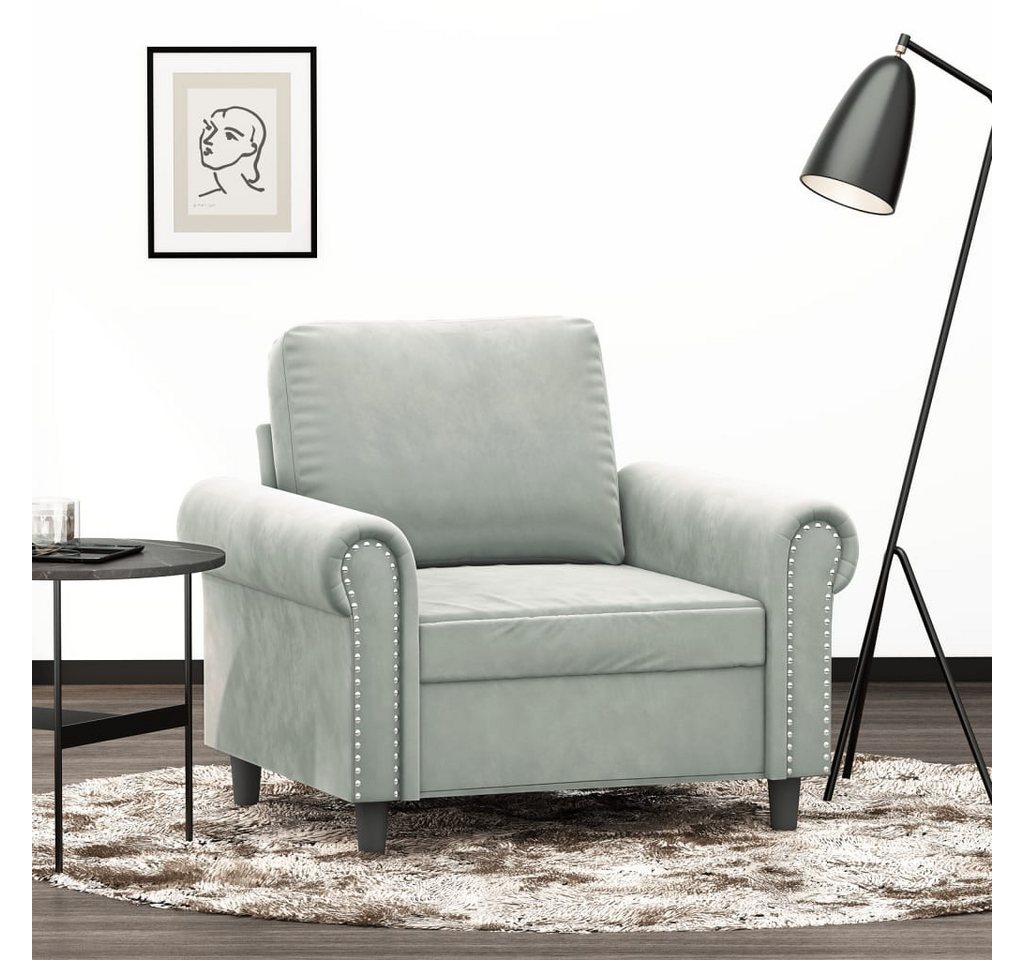 vidaXL Sofa Sessel Hellgrau 60 cm Samt günstig online kaufen