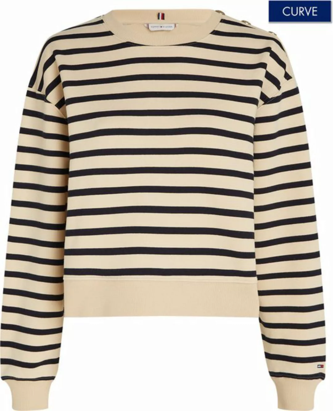 Tommy Hilfiger Curve Sweatshirt CRV REG GOLD BTN POLO SWTSHRT in Großen Grö günstig online kaufen