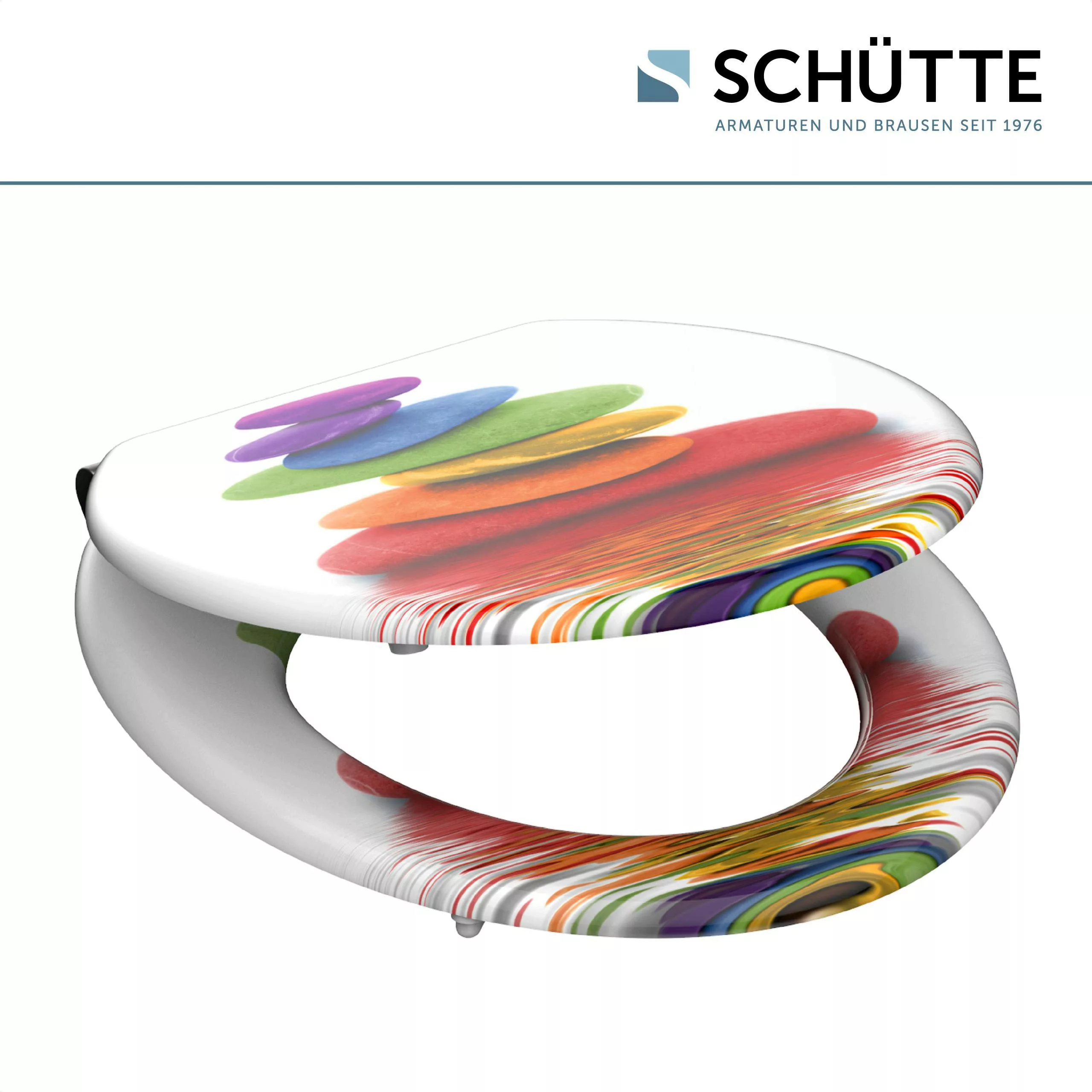 Schütte WC-Sitz "Colorful Stones", mit Absenkautomatik und Holzkern, MDF günstig online kaufen