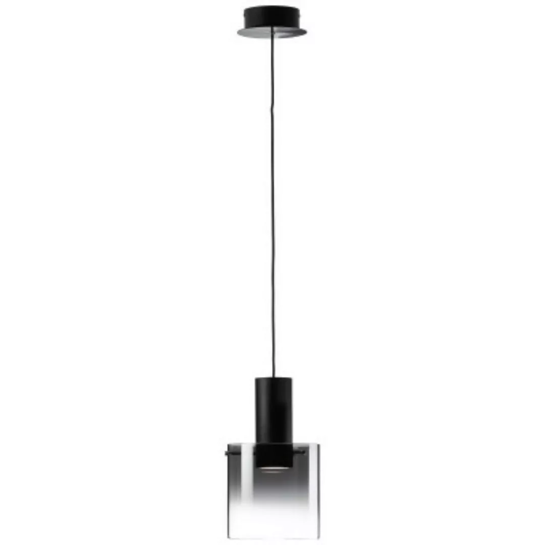 BRILLIANT BETH LED Pendelleuchte 120 cm Metall / Glas Schwarz / rauchglas günstig online kaufen
