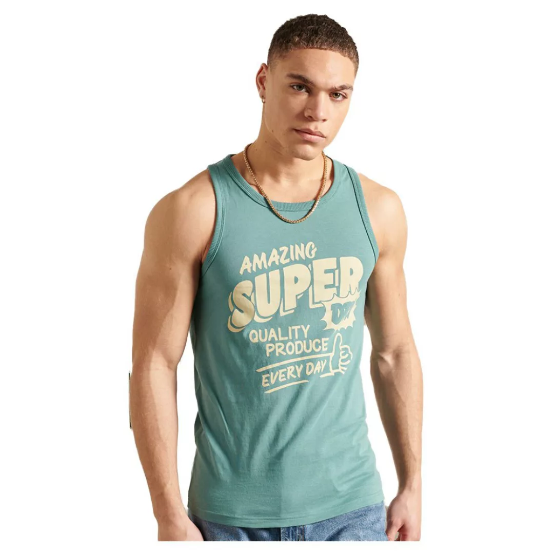 Superdry Workwear Graphic Ärmelloses T-shirt L Cerulean Dusk günstig online kaufen