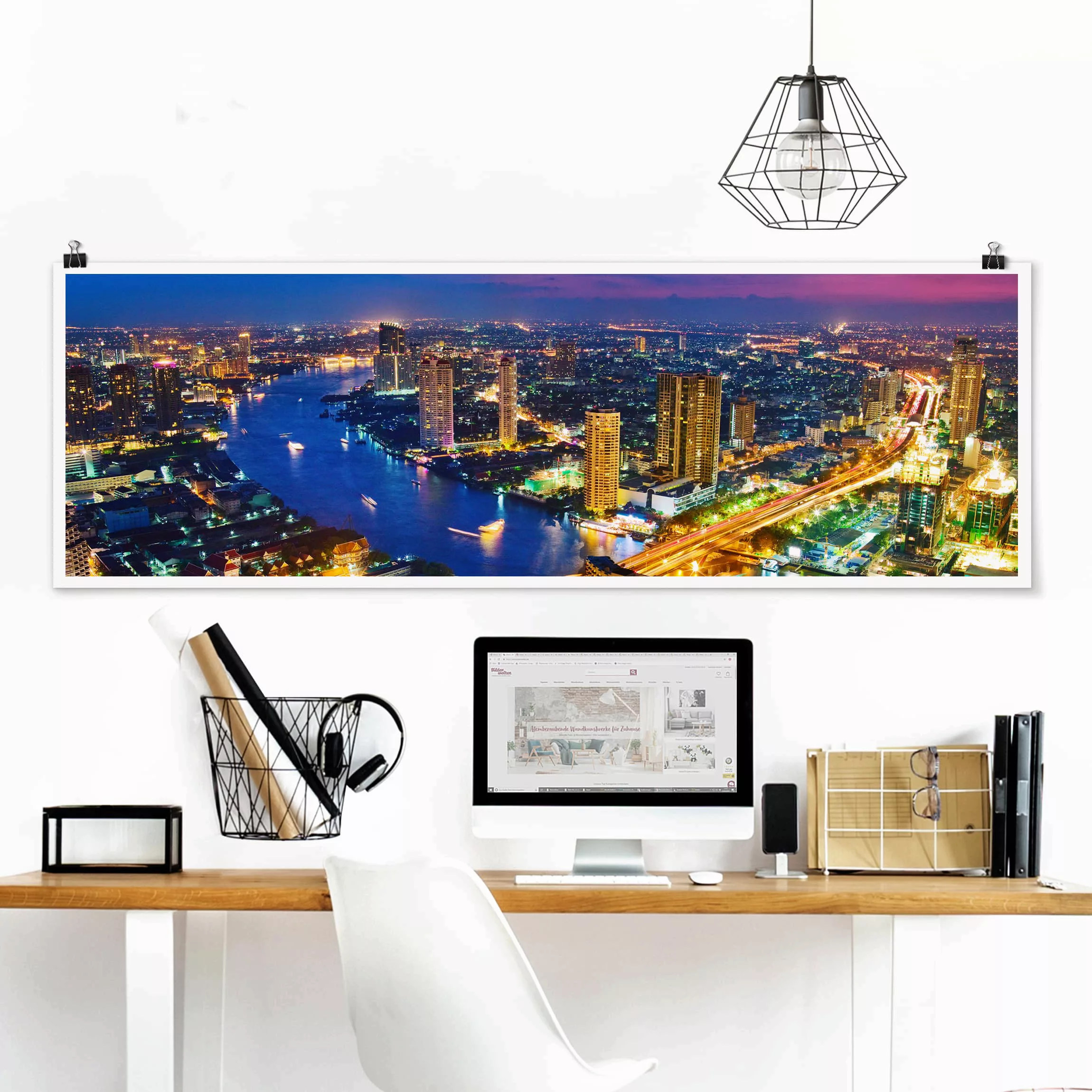 Panorama Poster Architektur & Skyline Bangkok Skyline günstig online kaufen