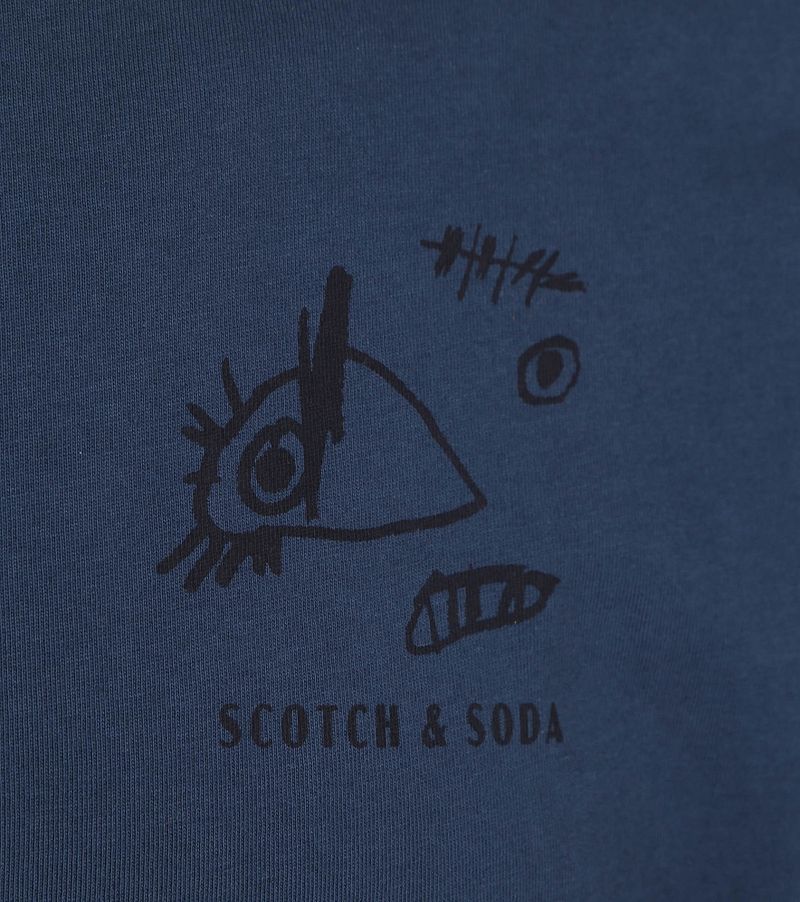 Scotch And Soda T-Shirt Navy Print - Größe XXL günstig online kaufen