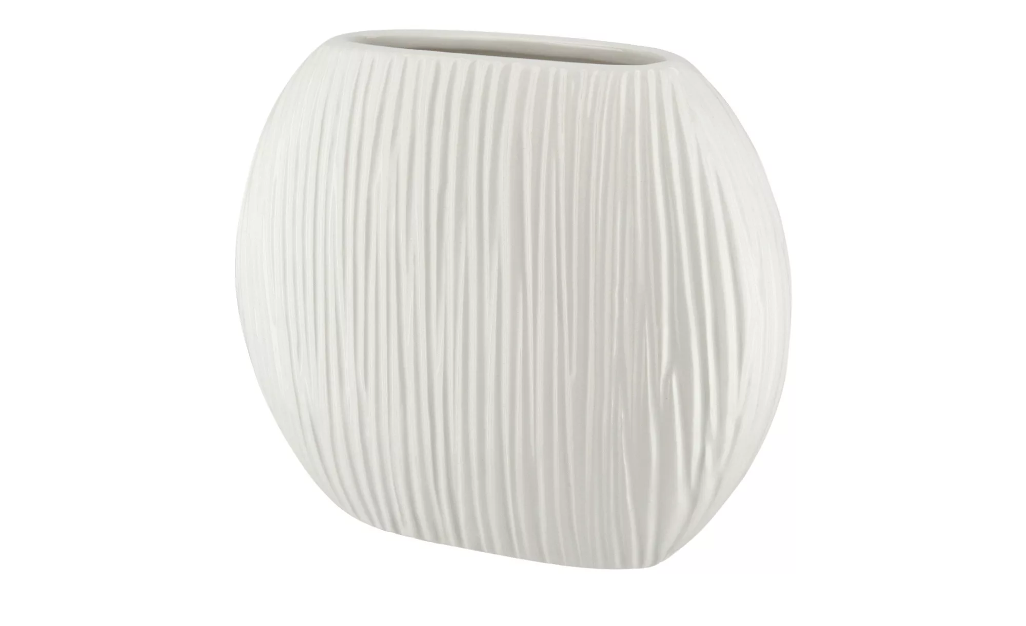Vase - weiß - Keramik - 19 cm - 16 cm - 8 cm - Dekoration > Vasen - Möbel K günstig online kaufen