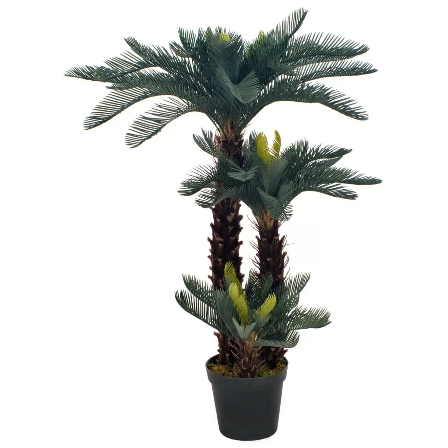 furnicato Künstliche Pflanze Cycas-Palme mit Topf Grün 125 cm günstig online kaufen