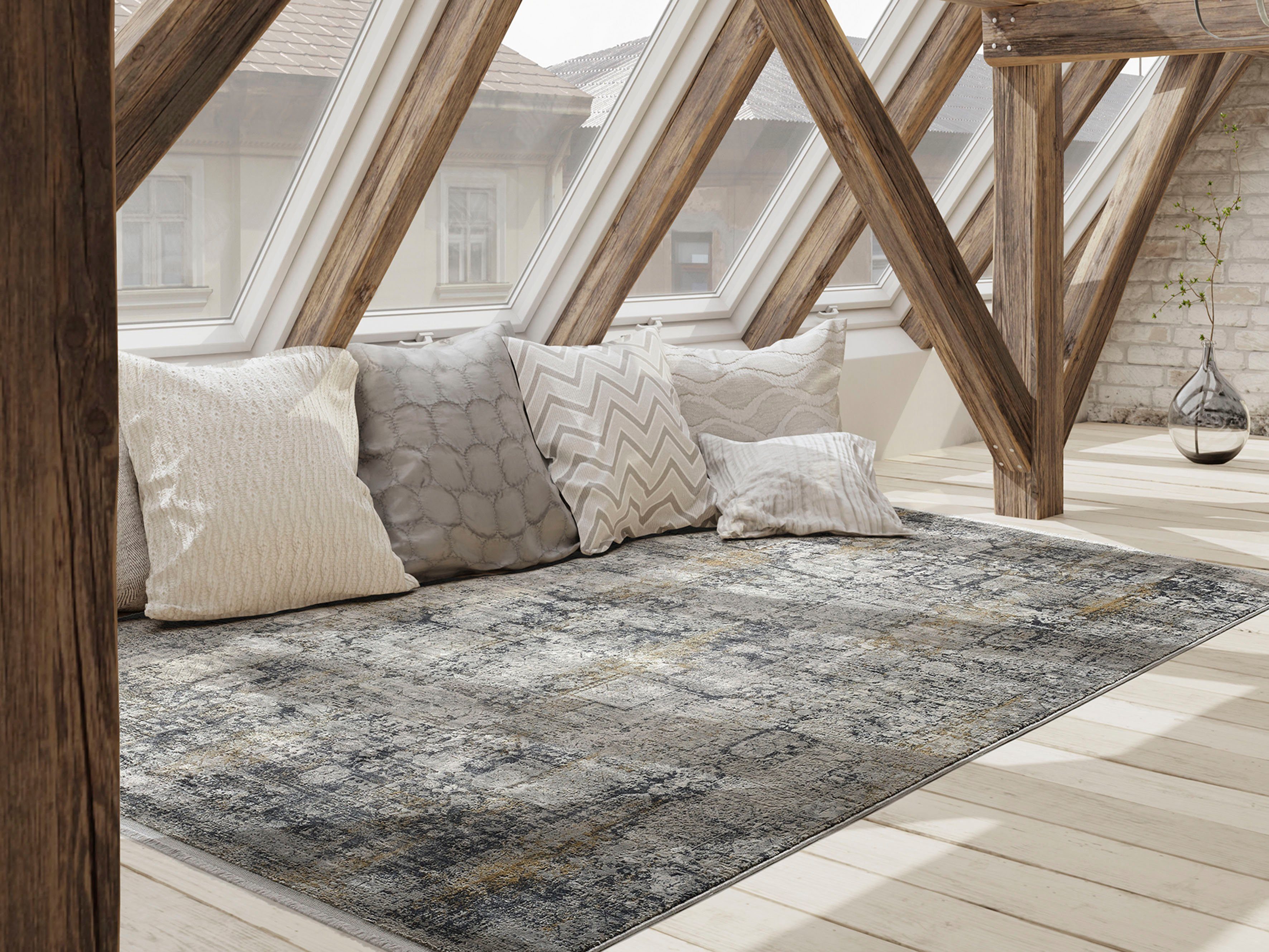 Musterring Teppich   ¦ grau ¦ Viskose,Synthetische Fasern ¦ Maße (cm): B: 2 günstig online kaufen
