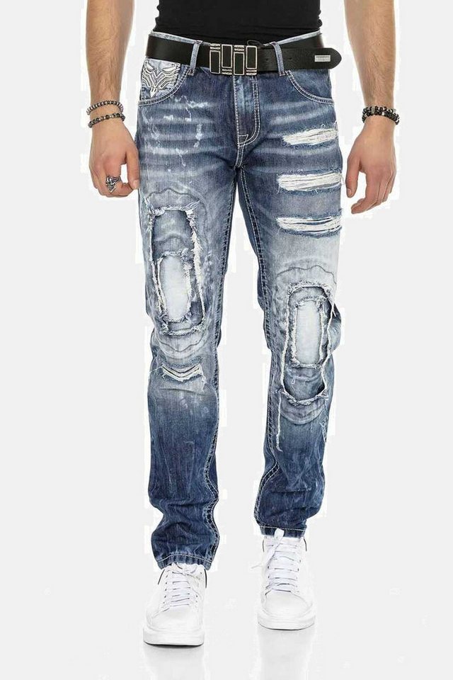 Cipo & Baxx Regular-fit-Jeans DENIM bequeme Jeans im ausgefallenen Lagen-De günstig online kaufen