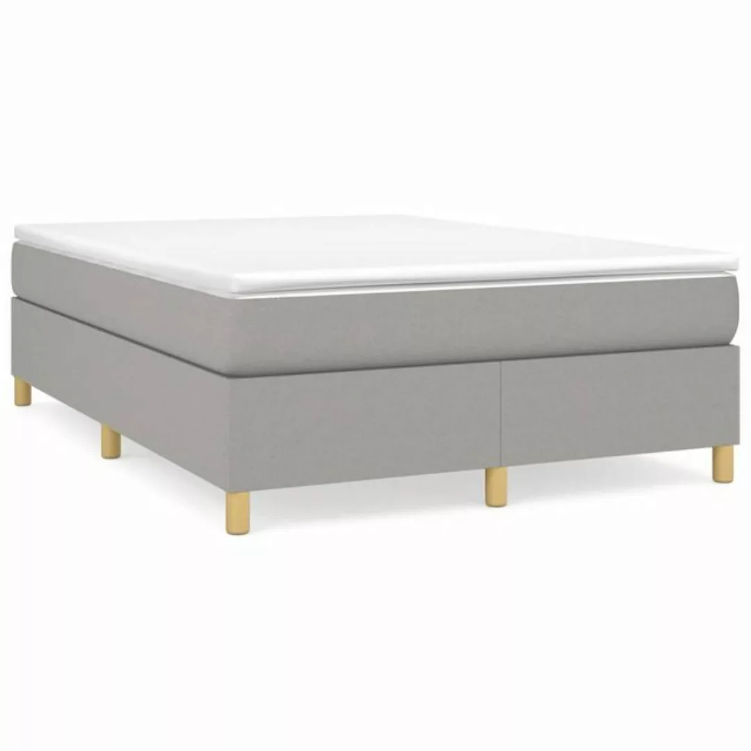 furnicato Bett Boxspringbett mit Matratze Hellgrau 140x200 cm Stoff (1-tlg) günstig online kaufen