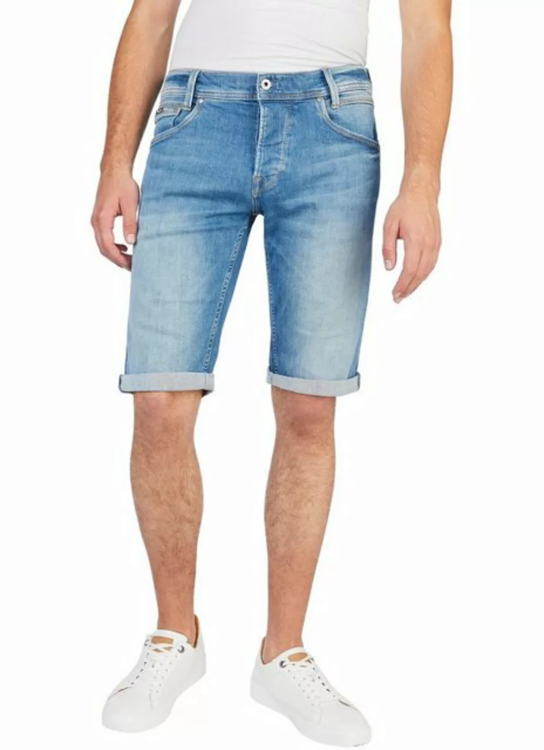 Pepe Jeans Herren Jeans Short SPIKE - Regular Fit - Blau - Medium Blue Deni günstig online kaufen