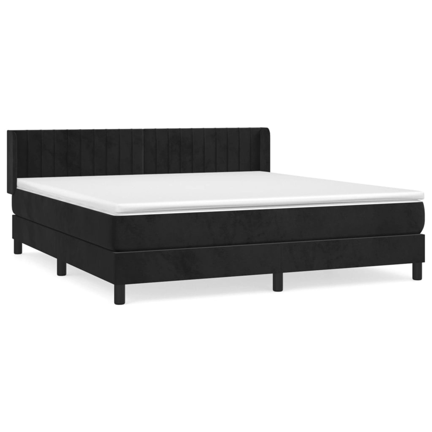 vidaXL Boxspringbett mit Matratze Schwarz 180x200 cm Samt1394124 günstig online kaufen